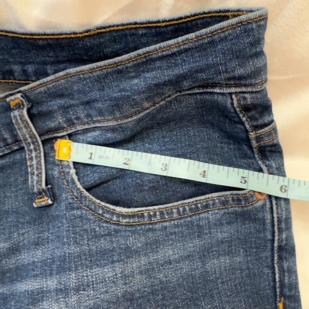 J.Crew Factory jeans size 33. Hits at ankle, relaxed, distressed, like new. - Picture 7 of 10